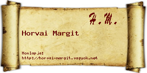 Horvai Margit névjegykártya